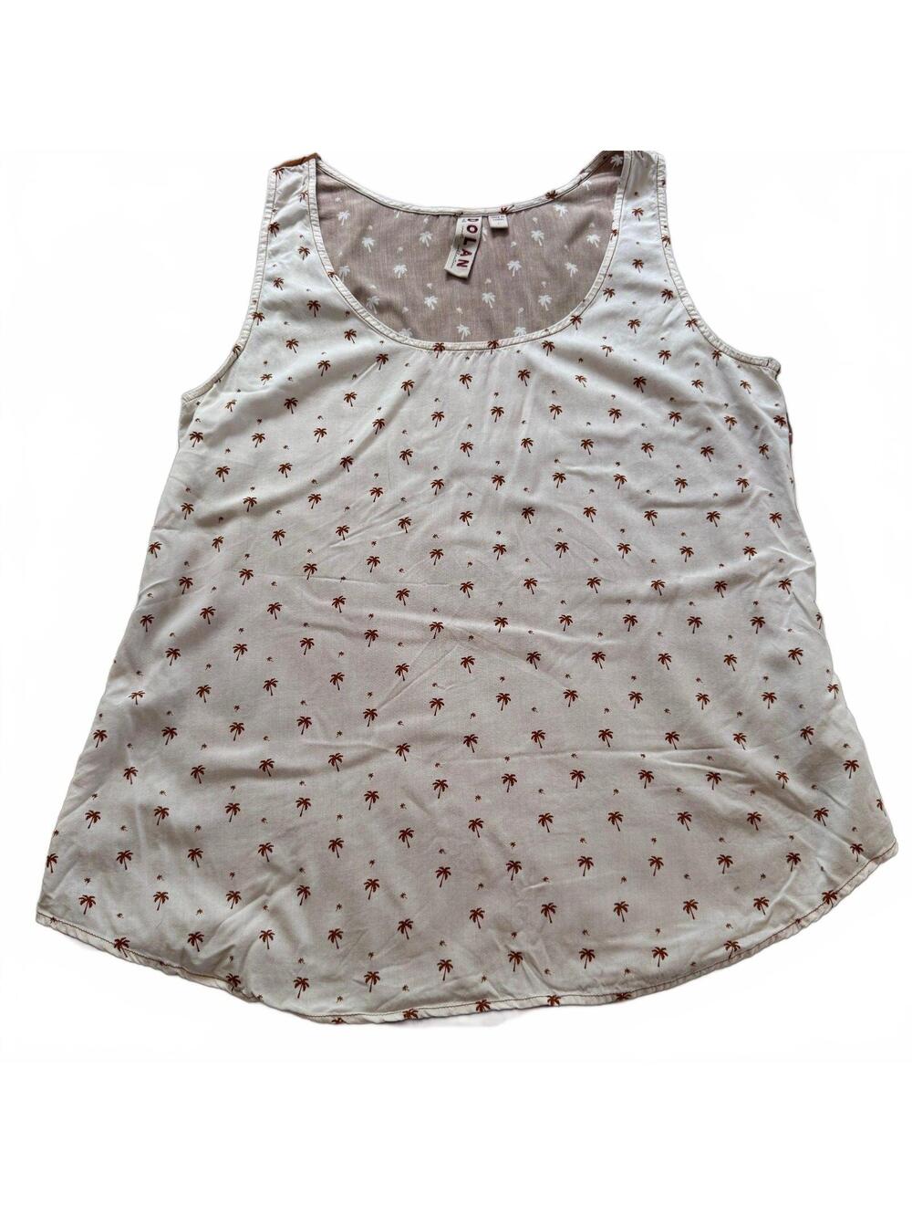Dolan Left Coast Anthropologie Cream Palm Print Racerback Tank Top L